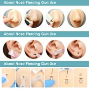 Professional Body Piercing Kit for Lip/Navel/Tongue/Ear/Nose/Belly Button, Safe Piercing Gun Kits,Silver