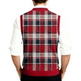 thumbnail image 4 of Men's Sweater Vest V Neck Button Down Sleeveless Cardigan Argyle Sweater Vest, 4 of 7