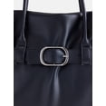 thumbnail image 4 of Scoop Women's Faux Leather Buckle Tote Bag, Rich Black, 4 of 6