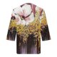 thumbnail image 4 of Fiudx Ofertas Flash Del Día Solo En Línea Camiseta Holgada Informal de Manga Media Estampada a La Moda para Mujer con Cuello En V, 4 of 4