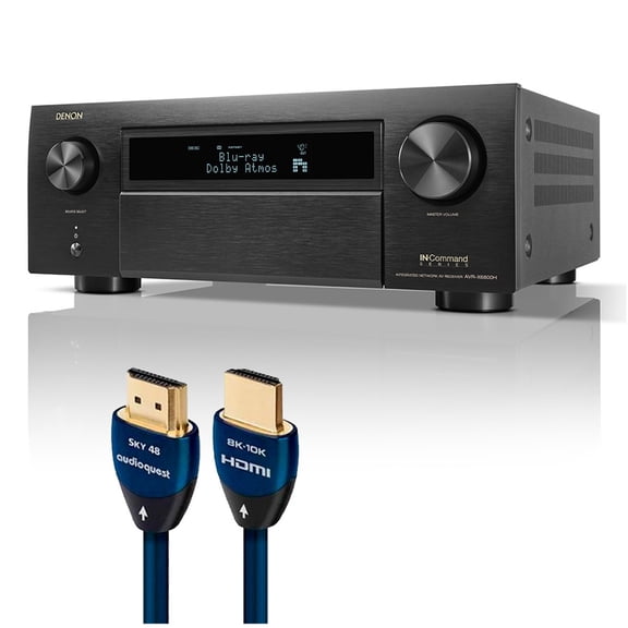 Denon AVR-X6800H 11.4 Channel 8K Receiver Bundle with AudioQuest SKY 3m HDMI Cable