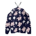 thumbnail image 4 of Babysbule Womens Tops Casual Loose Women Flowers Printing V-Neck Long Sleeve Halter workout Off Shoulder T-Shirt Casual Tops Blouse On Outfit, 4 of 5