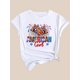 thumbnail image 4 of Patriotic American Girl Graphic Tee - Casual Round Neck Short Sleeve, 100% Polyester, Machine Washable - Festive Stars & Stripes Design for Women, 4 of 7