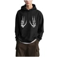 thumbnail image 2 of Mifsaly Mens Womens Halloween Hoodie Festival Graphic Hooded Fleece Pullover Sweatshirt with Pocket Breathable Loose Casual Party Halloween Costume Black,XXL, 2 of 7