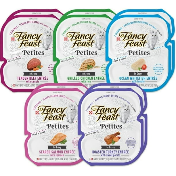 Fancy Feast Petites in Gravy Wet Cat Food Chicken Turkey Beef Salmon