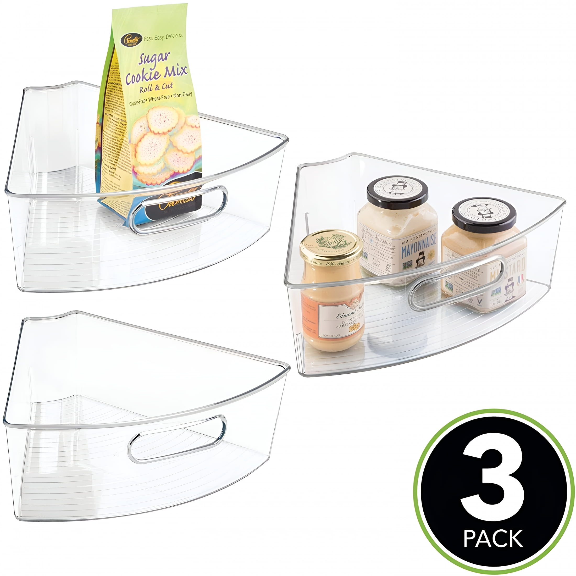 XIBUFE Large Lazy Susan,Cabinet Storage Organizer,Clear Plastic Drawers for Kitchen & Vanity