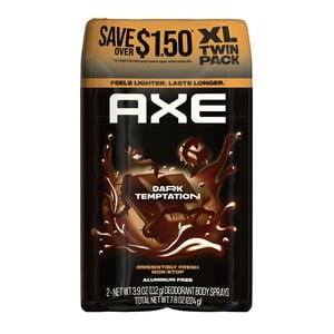 AXE Dark Temptation Body Spray Twin Pack 3.9 oz