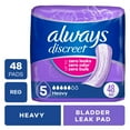 thumbnail image 3 of Always Discreet Incontinence Pads for Women, Heavy Absorbency, Regular Length, Postpartum Pads, 48 Count, 3 of 13