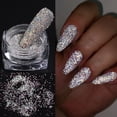 thumbnail image 2 of Polvo de purpurina reflectante, brillo de diamante plateado, pigmento fluorescente, polvo de uñas cromado, decoración de lentejuelas Merimaid GLFGF Dengxun unisex, 2 of 2