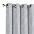 thumbnail image 2 of Contemporary Trellis Geo Blackout Grommet Top Window Curtains - Silver, 2 of 3