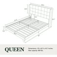 Amolife Upholstered Queen Size Platform Bed Frame with Wingback