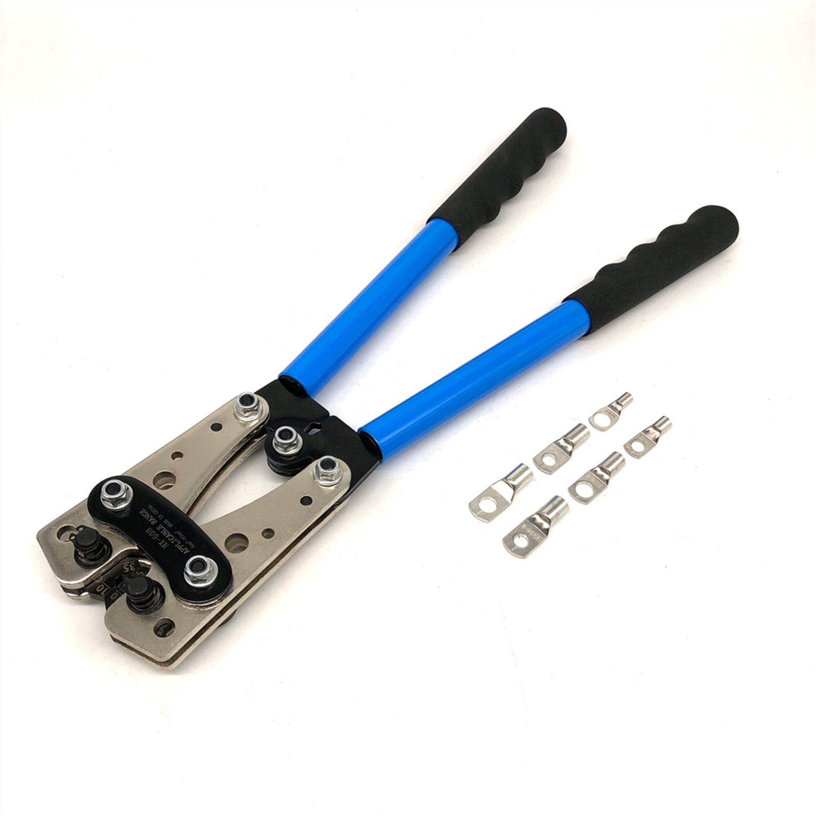 Cable Crimping Tool Kit Copper Ring Terminal Crimping Pliers HX-50B 6.0 - 50mm2 Automotive Battery Connector 60/100PCS BOX ,Built to Last
