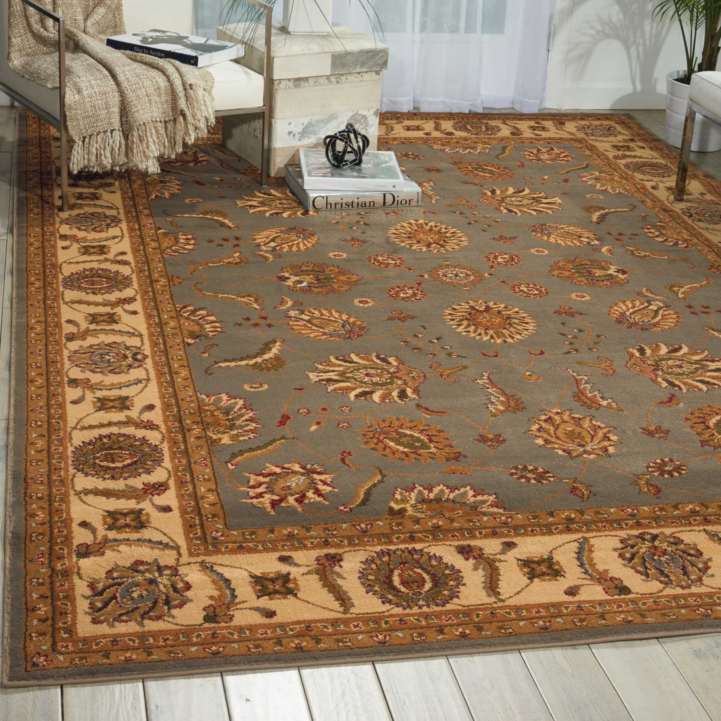 Nourison Paramount Bordered Blue Area Rug