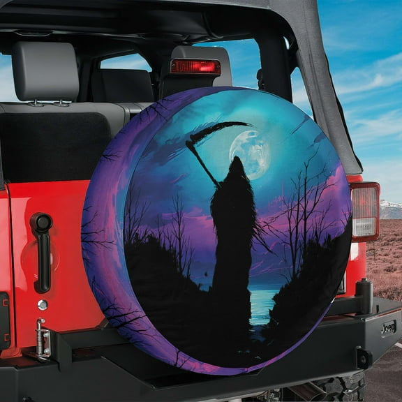 Lotusprinthandmade Halloween Skull Skeleton Spare Tire Cover Without Backup Camera Hole 6 Sizes (27 in.), skull halloween wheel protector