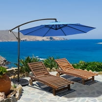 Gymax 10 ft Patio Cantilever Offset Umbrella Yard Garden Outdoor w/ 8 Ribs Blue