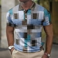 thumbnail image 4 of Men's Polo Shirts Colorful Plaid Pattern Clothing Oversized Casual Short Sleeve T-Shirt Summer Harajuku Tops Street Retro Shirts, 4 of 5