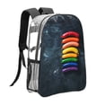 thumbnail image 3 of Kdxio Rainbow Sausages On Dark Slate Clear Backpack, Transparent Bookbag for School for Women Men, Capacity Clear Bag for College, Travel, 3 of 7