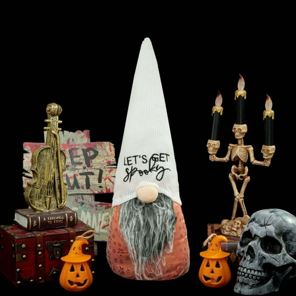 Birdeem Halloween Fabric Gnome and Faceless Man Figurine,10 Inch Spooky Decor for Home,Garden Or Party,Soft Cloth Decoration,Halloween Gift Collection