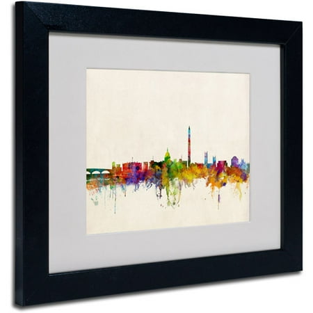 Trademark Fine Art - Michael Tompsett 'Washington DC Skyline' Matted Framed Art - 16x20