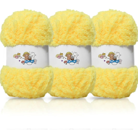 3PCS Coral Velvet Yarn Chenille Yarn for Crocheting,Fluffy Yarn for Knitting and Croche DIY Craft,Warm Yarn for Bag Hat Scaf Clothe Gloves Doll