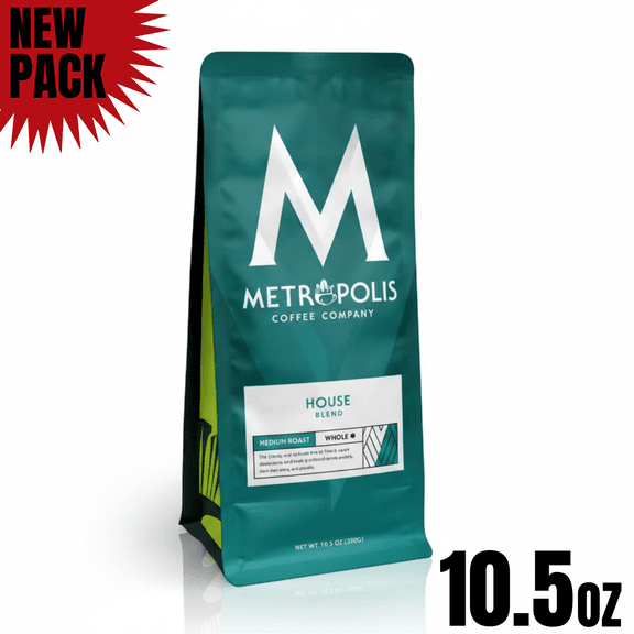 Metropolis Coffee House Blend Medium Dark Roast Whole Bean Coffee - 10.5oz
