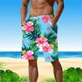 thumbnail image 2 of AOMPMSDX Mens Summer Digital 3D Printed Shorts Elasticated Waisted Beach Pants Sky Blue L, 2 of 5