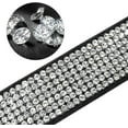 thumbnail image 3 of Beirui Rhinestone Bling Leather Dog Collar and Leash Set - Soft Flocking Sparkly Crystal Diamonds Studded - Cute Double Bowknot Collar with 4 Foot Leash for Pet Show,Pink,Neck fit 8-10", 3 of 6