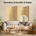 thumbnail image 6 of Room Divider 4 Panel Folding Privacy Screen, Bamboo Room Divider Screen - 6 ft. Tall Wall Divider for Room Separation Freestanding Partition Separators, Beige, 6 of 8