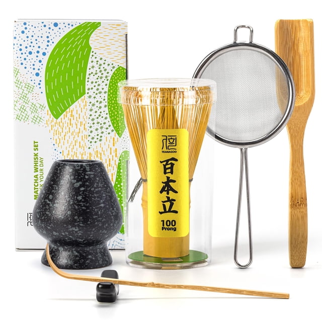 Juego de batidores de matcha TEANAGOO, batidores de bambú para matcha, 100 puntas