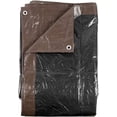 thumbnail image 3 of 20x20 Heavy Duty 8-9 Mil Tarp, Weatherproof, Multi-Purpose, Black/Brown Reversible, Poly Tarp, Strong, Durable, Protects Floors & Furniture, Protects Bushes & Gardens, Temporary Roof Tarp, 3 of 5