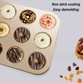 thumbnail image 3 of Molde antiadherente para 12 donas - Molde de acero al carbono para hornear donas, muffins, pasteles, postres y mini bagels., 3 of 6