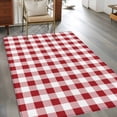 thumbnail image 3 of Non-Slip Rug Pad Rugs Red Pink and White Plaid Rectangle Area Rugs 2.7x5Ft Soft Carpet Pads for Living Room Kids Room, Pastoral Farm Style, 3 of 9