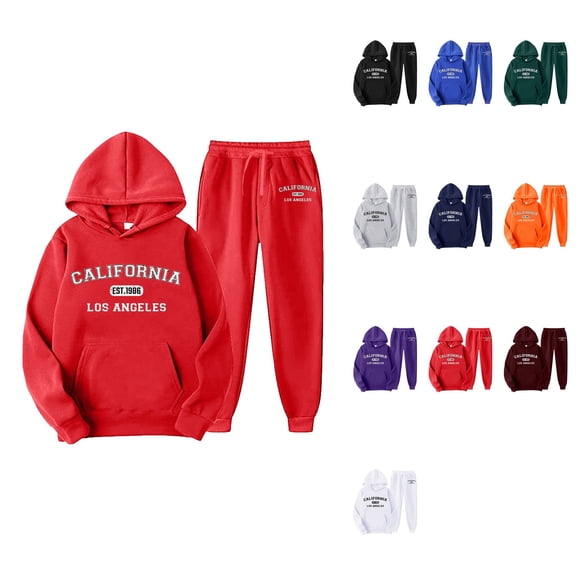 Men's Plus Size Long-Sleeved Letter Printed 2-Piece Sportswear Set – Casual Hoodie and Sweatpants