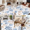 thumbnail image 6 of Summer Blue Washable Living Room Rugs 5'x8', Yellow Coral Shell Starfish Marine Life Coastal Low Pile Throw Large Area Rug Non-Slip Sturdy Edge Binding Carpet for Living Room Kitchen Office, 6 of 9