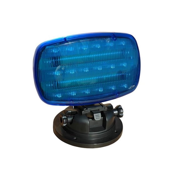 Larson Electronics SL-ALM-B Lumière Stroboscopique LED Clignotante avec Base Magnétique Verrouillable Réglable, Lentille Bleue