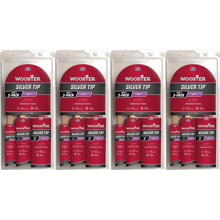 Wooster Genuine Silver Tip Project 4 Set Of 3-Pack Variety Paintbrushes # 5229-4PK