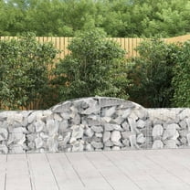 vidaXL Arched Gabion Basket 118.1"x11.8"x23.6"/31.5" Galvanized Iron