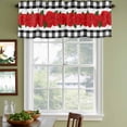 thumbnail image 3 of Red Roses Curtain Valances for Windows, Kitchen Valance Window Treatments Panel 2 Pack, Valentine's Day Romantic Floral Black White Plaid Rod Pocket Short Curtains for Bathroom Bedroom 60 x 18 Inch, 3 of 8