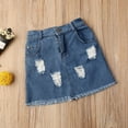 thumbnail image 5 of 2PCS Bébé Filles Manches Courtes Épaule Tops Denim Déchiré Jupe Tenues, 5 of 5