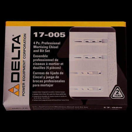 UPC: 0847962002723 | Delta 17-005 4-Piece Professional Mortising Chisel and Bit Set
