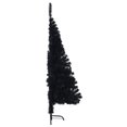 thumbnail image 3 of vidaXL Artificial Half Christmas Tree with Stand Black 120 cm PVC, 3 of 5