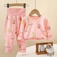 thumbnail image 2 of CAUYDY Newborn Girl Photoshoot Outfits Infant Sleepwear Fall Winter Long Sleeve Shirt Elastic Waist Pants 2Pcs Set Baby Clothes for Girls 12 18 24 Months Sizes 18-24 Months,Pink, 2 of 6