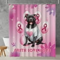 thumbnail image 2 of Faith Love Hope Pitbull Breast Cancer Awareness Survivor Shower Curtain Terrier Dog Lover Waterproof Bathroom Bathtub Curtain - 02017, 2 of 5