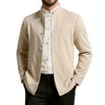 thumbnail image 2 of Donemore Men's Solid Color Business Suit Blazer with Stand Collar & Pockets Slim Fit Modern Business Casual, 2 of 9