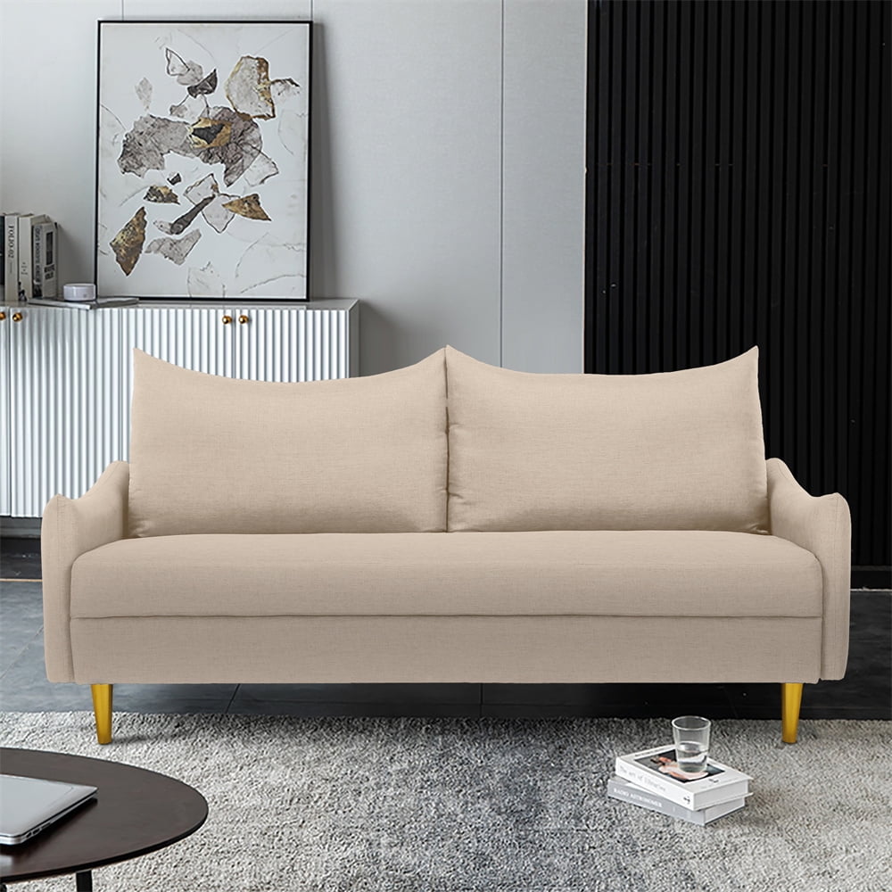 Accent Sofa Chair, Modern Linen Upholstered Twin Size Loveseat Sofa