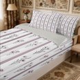 thumbnail image 2 of Manfei Cottagecore Wildflower Zipper Full Size Comforter Sets with Fitted Sheet and 2 Pillowcases,Vintage Stripes Zipper Bedding Set,Reversible, 2 of 7