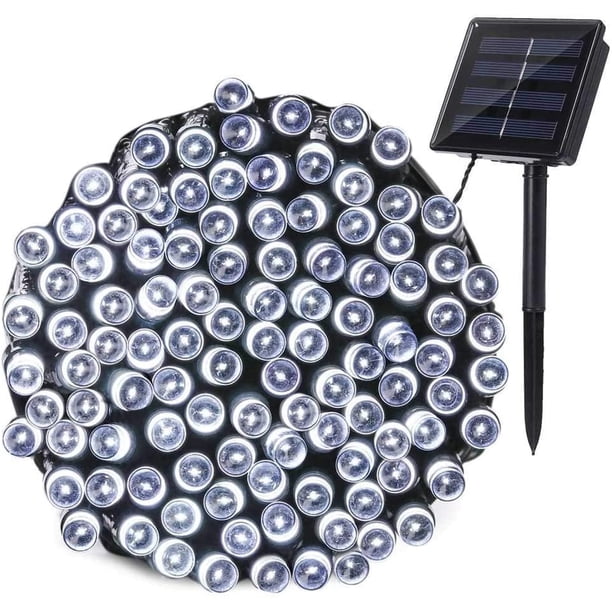 Qedertek Cadena de Luces Solares para Exteriores, 20M 200 LED Luces Solares Impermeables, 8 Modos de Iluminación Luces Decorativas para Jardín, Patio, Valla, Cumpleaños, Boda (Blanco) Zhivalor CWY-0120,CWY-0121,CWY-0122