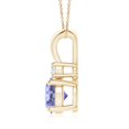 thumbnail image 2 of ANGARA Natural 1.8 ct Tanzanite Solitaire V-Bale Pendant with Diamond in 14K Yellow Gold for Women (Size-8mm) | December Birthstone, Anniversary, Jewelry Gift for Women | Natural Tanzanite Necklace, 2 of 8
