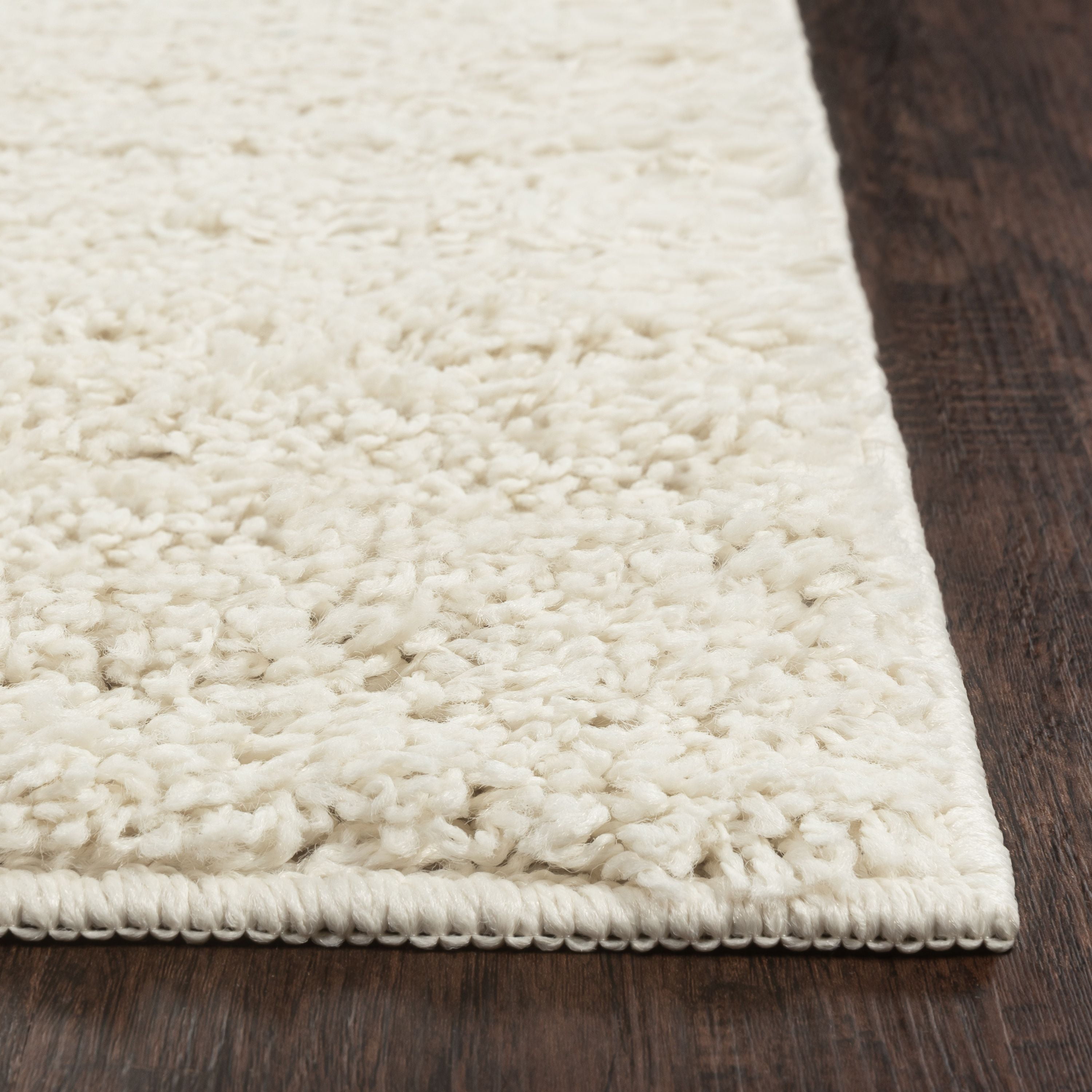 Mainstays Traditional Solid Ivory Shag Indoor Area Rug, 5' x 7'