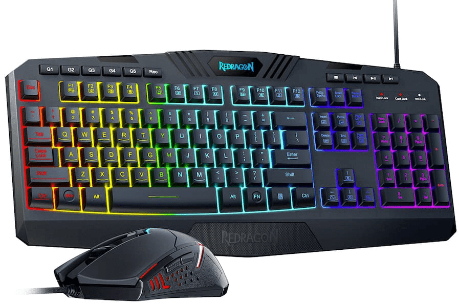 Redragon, Wired Keyboard and Mouse, RGB Backlit, US Layout